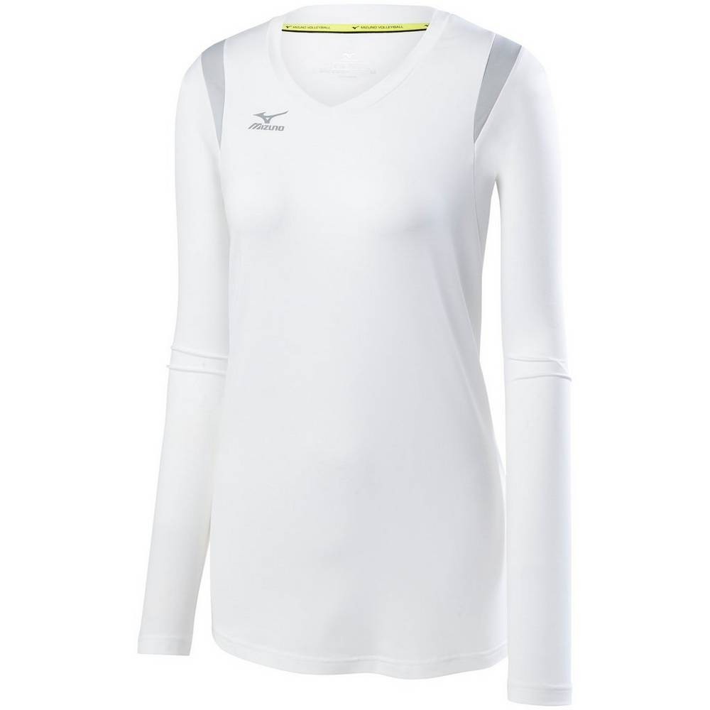 Mizuno Balboa 5.0 Long Sleeve Női Mezek Fehér/Titán HGI589723